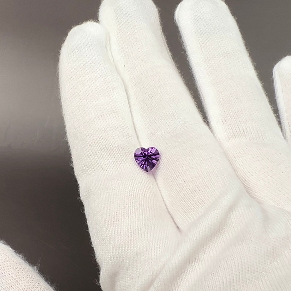 Loose 1ct Vibrant Purple Amethyst Heart 7x7 Natural Gemstone (6 total 6.5ctw)