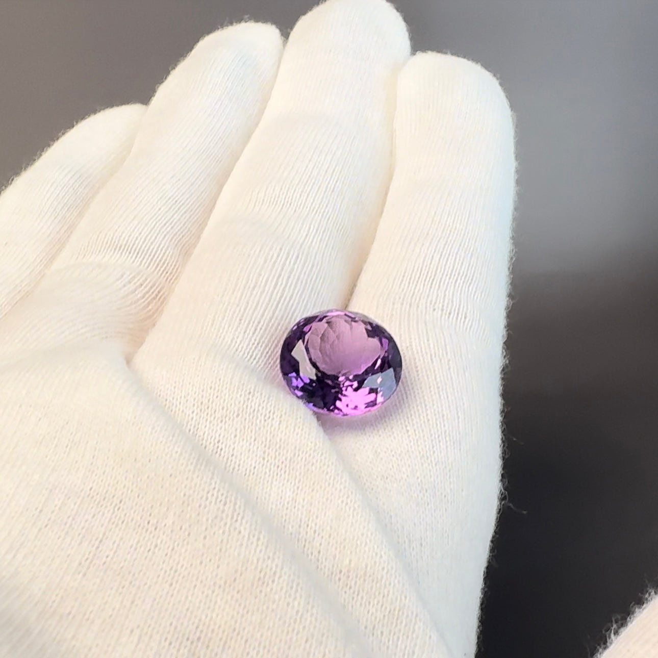 7.5cts Natural Round Brilliant Purple Amethyst Gemstone 13mm Loose